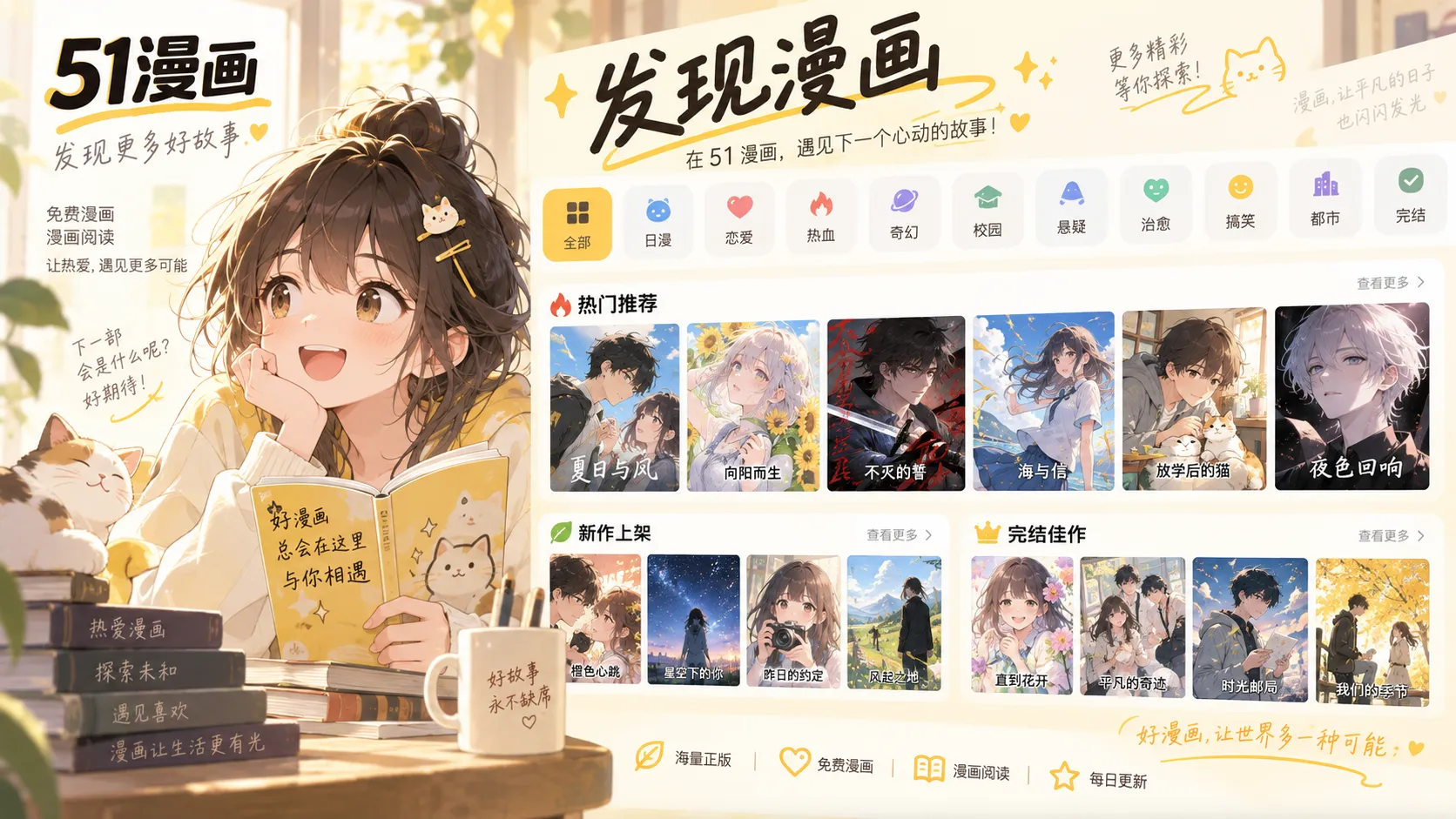 51漫画多分类作品发现入口